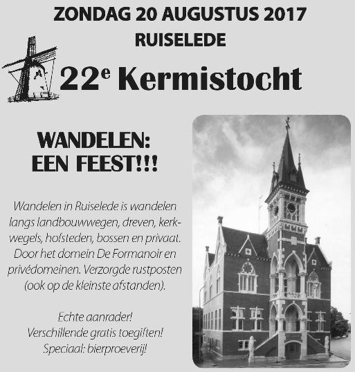 Busreis naar de "22e Kermistocht" op 20/08/2017 in Ruiselede